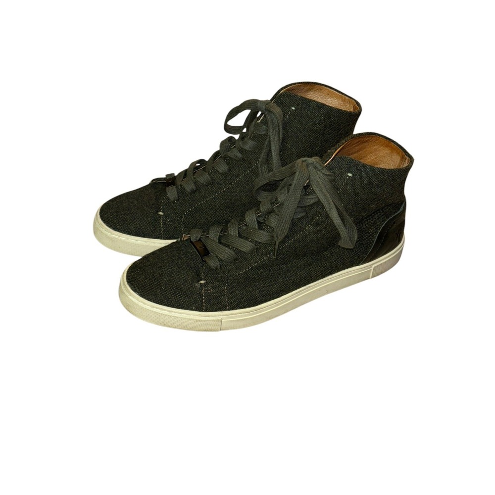 Frye Ivy Wool High‎ Top Sneakers Size 8.5 Olive 3470476-OLV